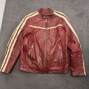 vintage wilson leather jacket M. JULIAN distressed size large full zip (STAINED)